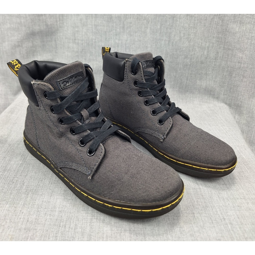 Dr. Martens Maelly Charcoal Grey Canvas High Top Sneaker Boots Womens 6